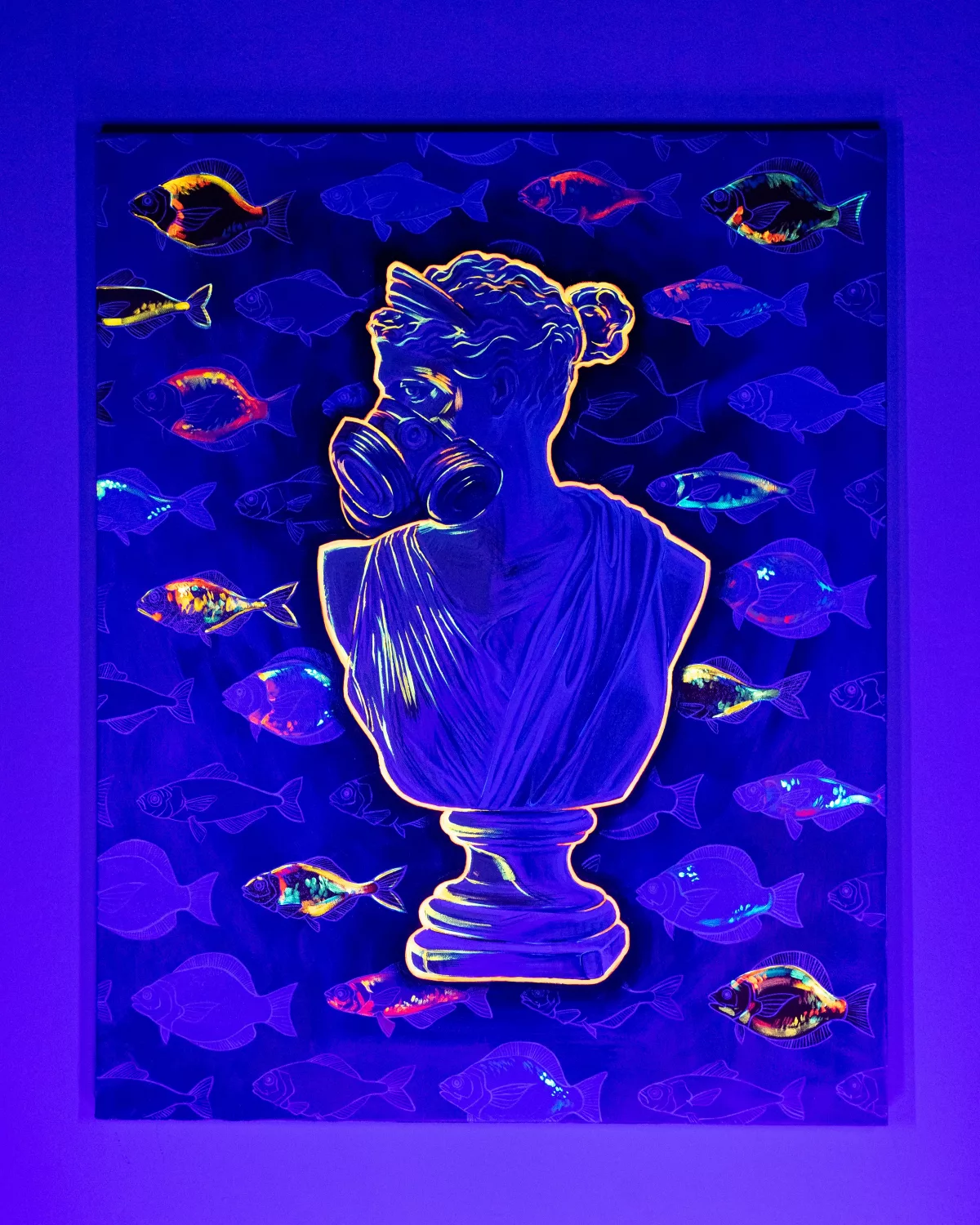 Look in ultraviolet rays on painting for sell from modern artist PopqeeN - Acid-aphrodite