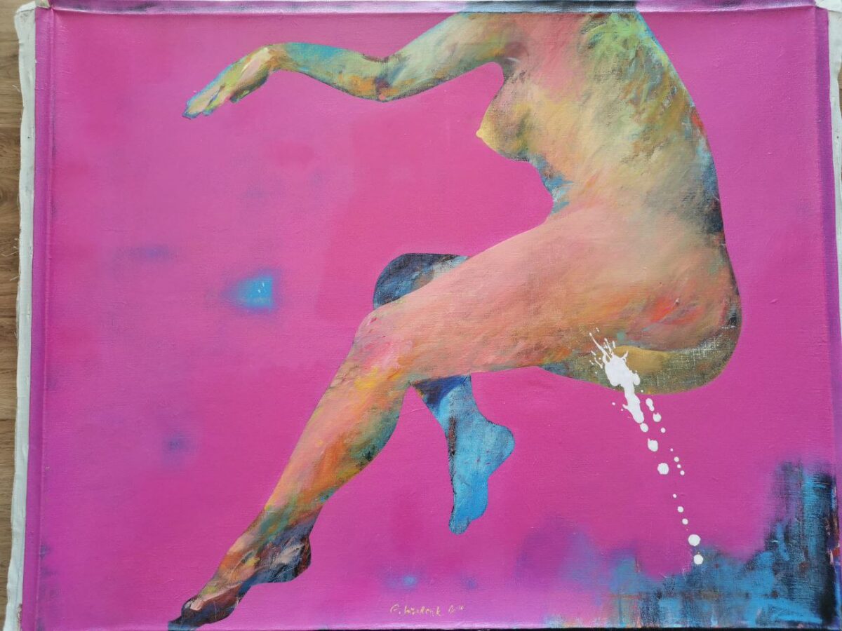 A modern masterpiece pinting - Halina Lazarchuk - pink is my favorite color. For sale