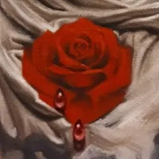 Painting of contemporary artist Vartan Ghazarian - Rose tears. For sale.