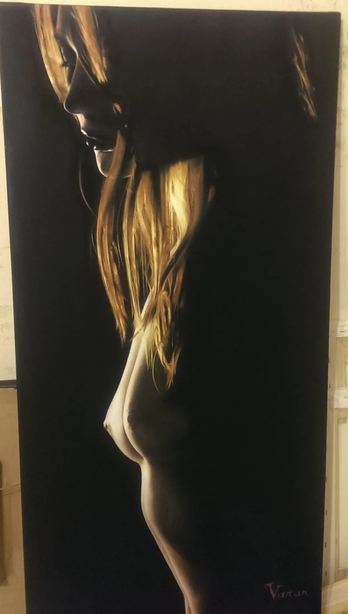 Painting of contemporary artist Vartan Ghazarian - Nude. For sale.