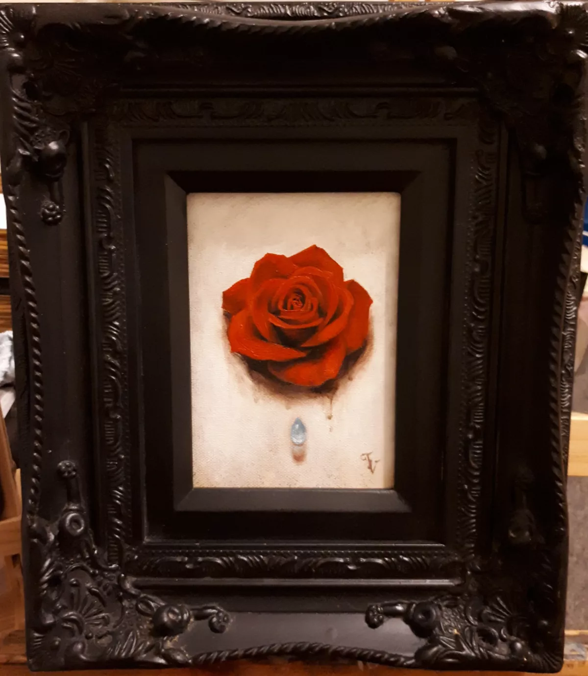 Painting of contemporary artist Vartan Ghazarian - Rose study. For sale.