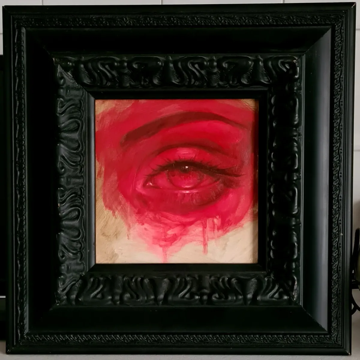 Painting of contemporary artist Vartan Ghazarian - Red. For sale.