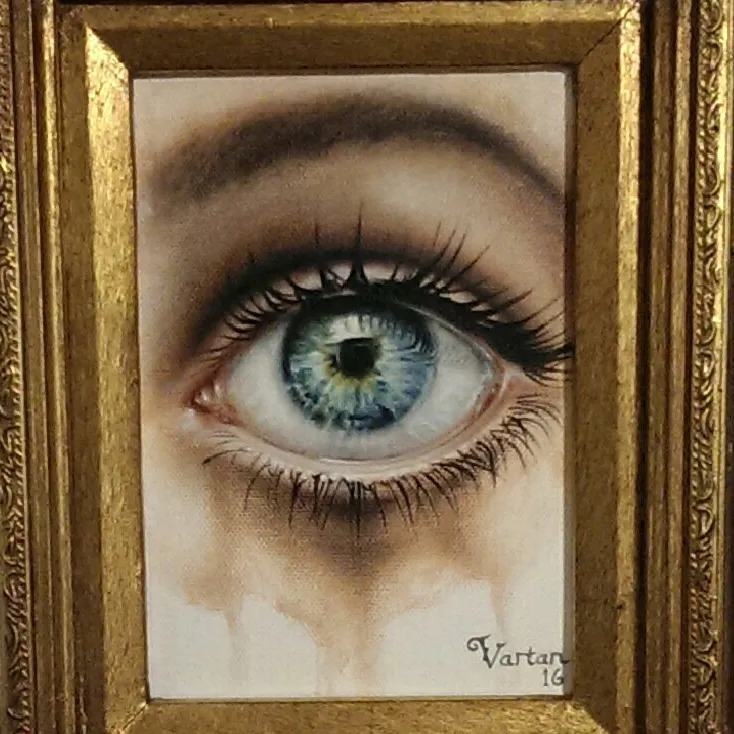 Painting of contemporary artist Vartan Ghazarian - Eyes series. For sale.