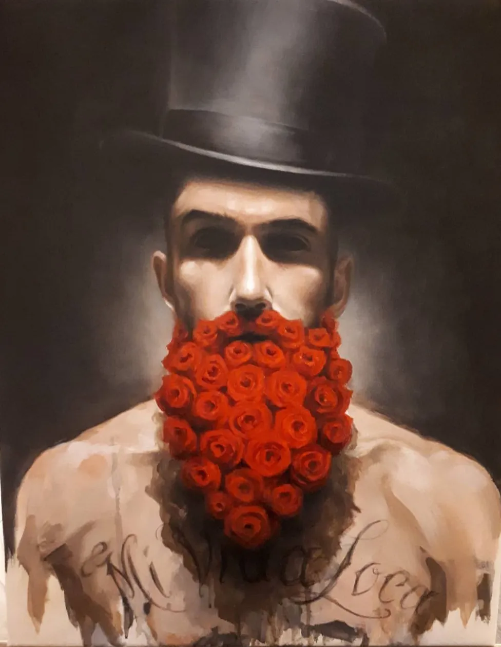Painting of contemporary artist Vartan Ghazarian - Mi Vida Loca. For sale.