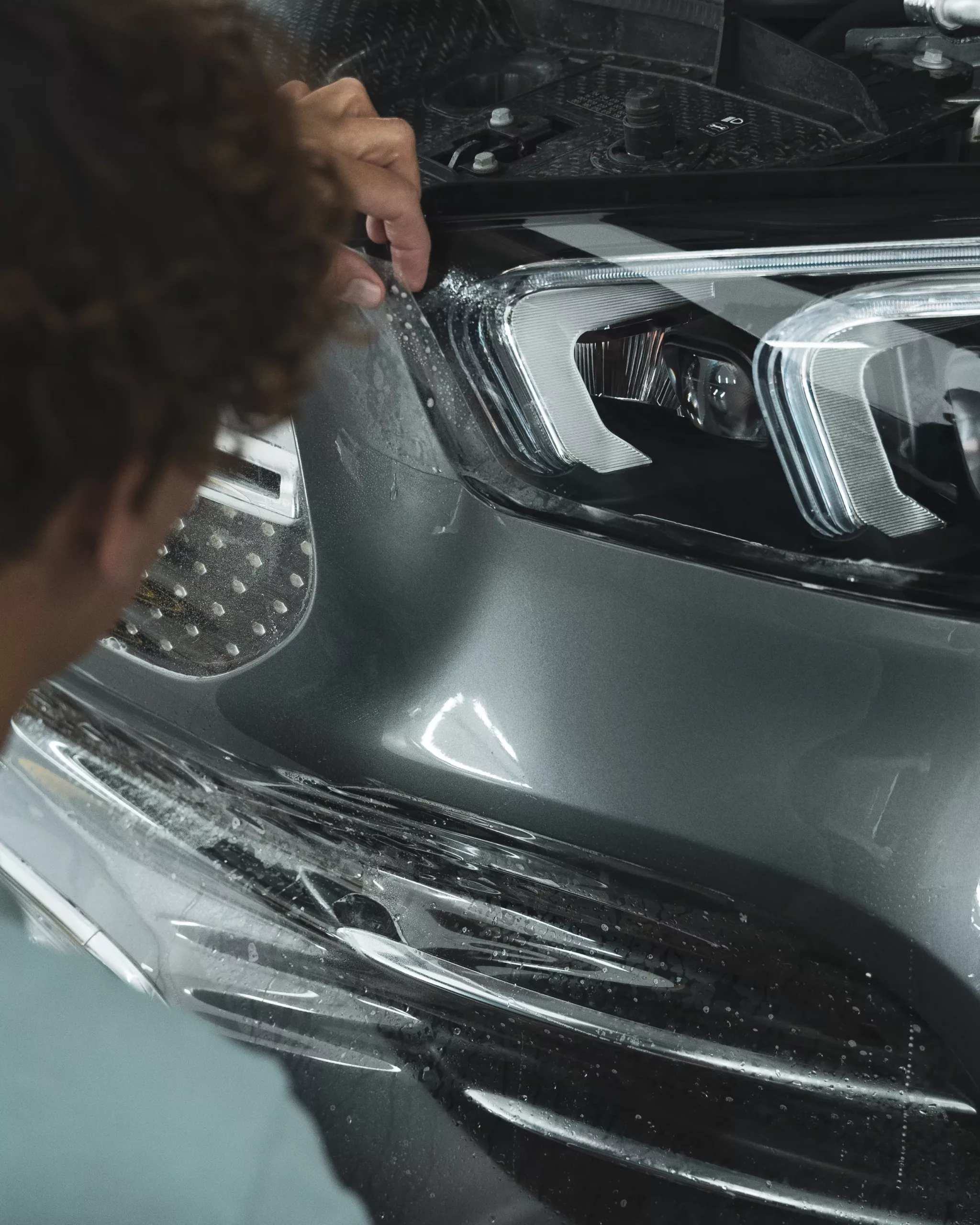 Mercedes car headlight film coating process