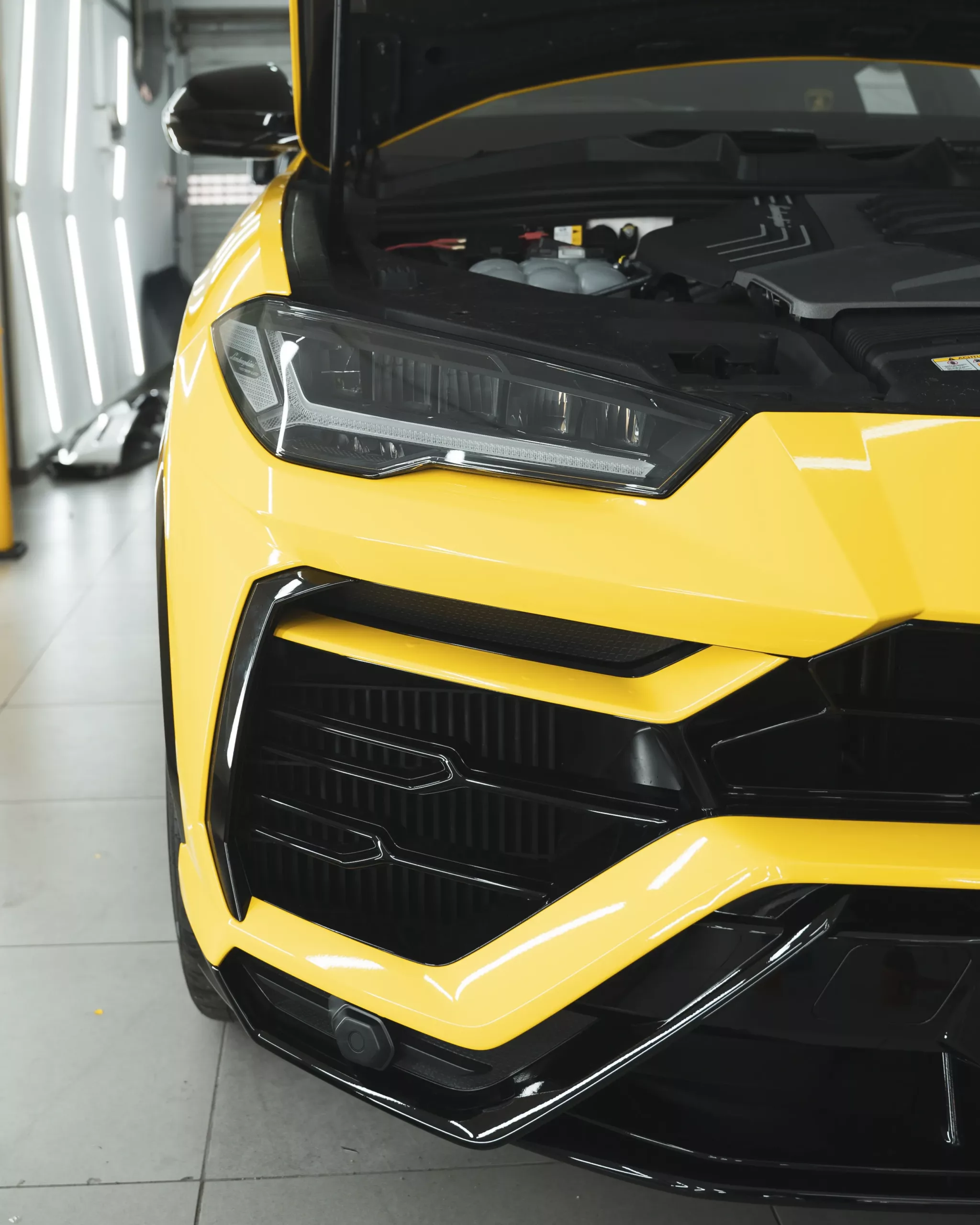 Lamborghini car headlight film coating result