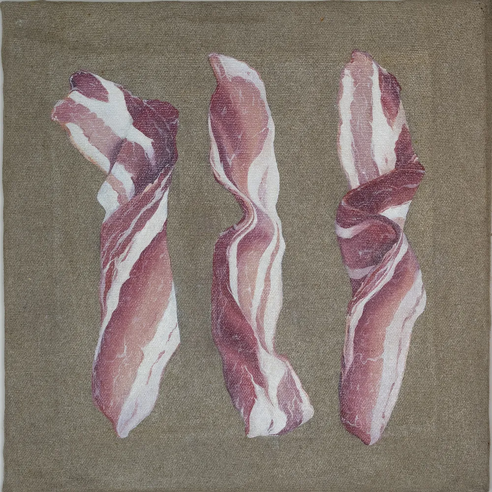 Original painting for sell from contemporary artist Masha Bo - Beauty bacon. For sell