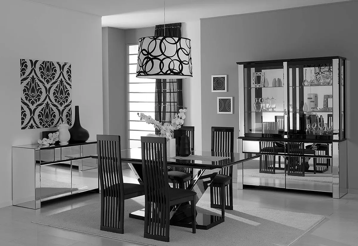 Interior photo converted in black and white. For background.
