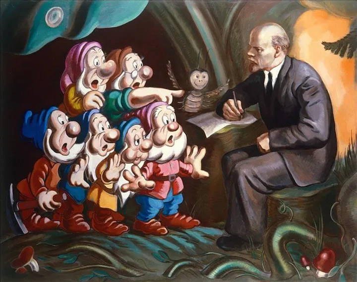Contemporary art from Alexander Kosolapov “Lenin and the Family of Dwarves”