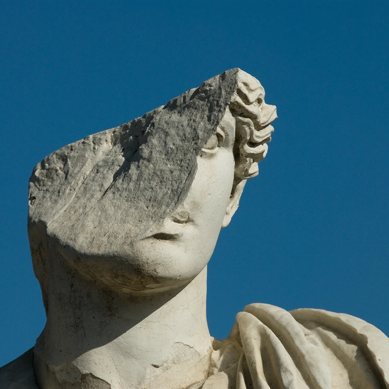 A damaged Roman statue in Ostia Antica